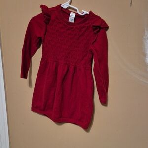 Carter's Deep Red Textured Knit Dress With 3 Additional Dresses
